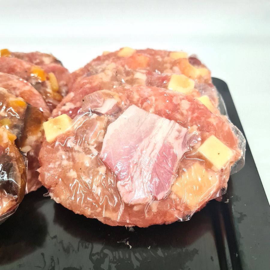 Hamburgueses de Pollastre Formatge i Bacó 2u.