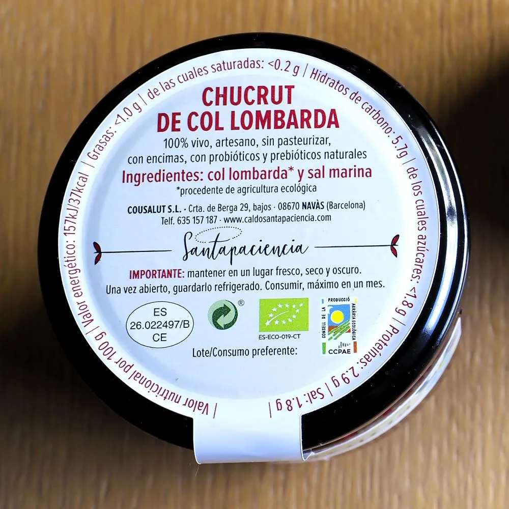 Xucrut de Col Llombarda ECO 300g